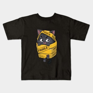 Kawaii Fragile Cat Kids T-Shirt